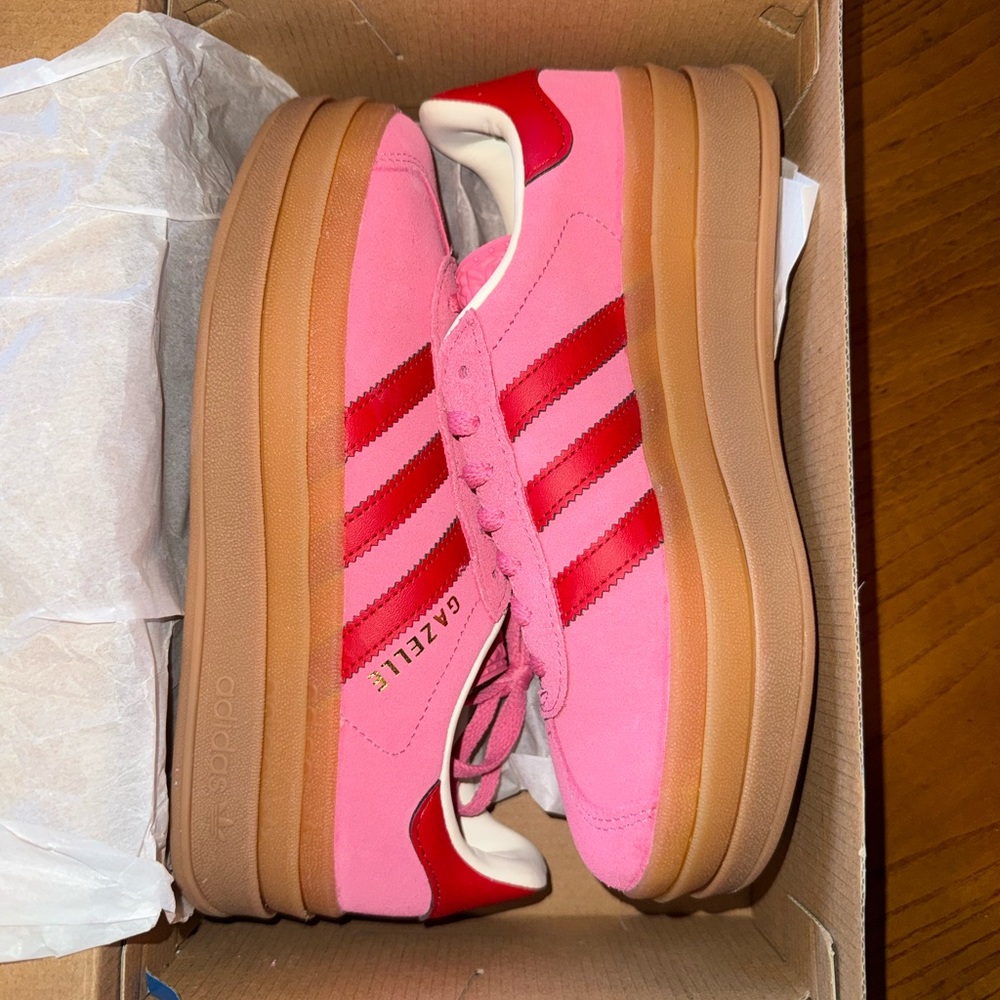 adidas Gazelle Bold Pink Platform Sneakers Size 4.5y 6w